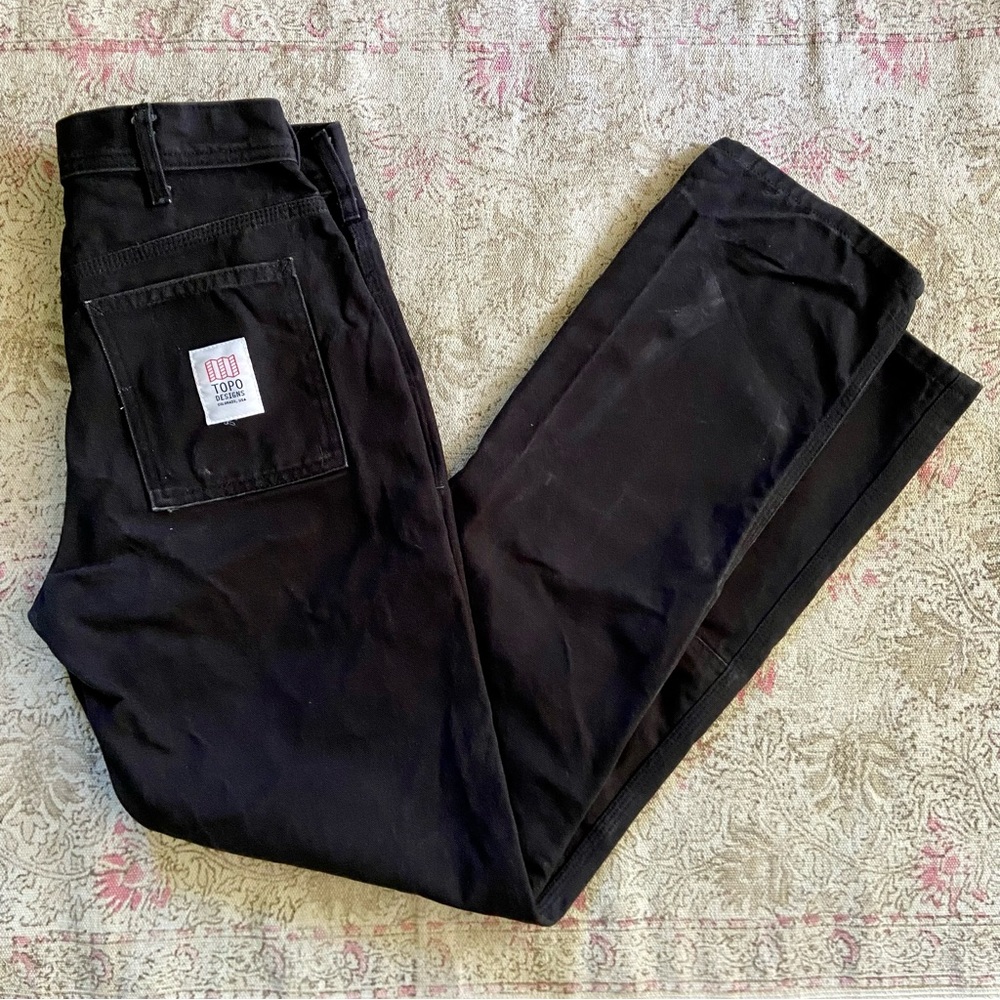 Topo Designs Women's Duck Canvas Work Pants, Black Size 4